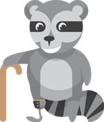 Raccoon with Cane